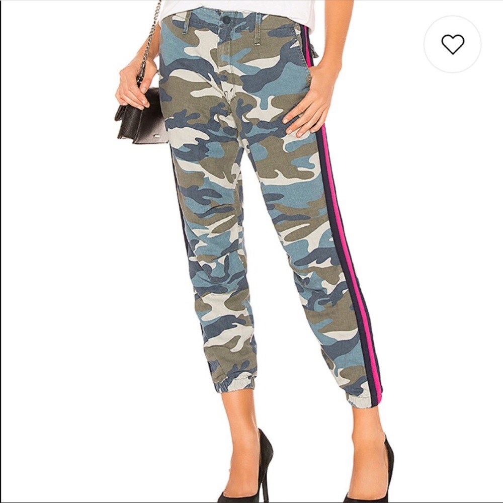 🔥MOTHER hot pink stripe camo pants